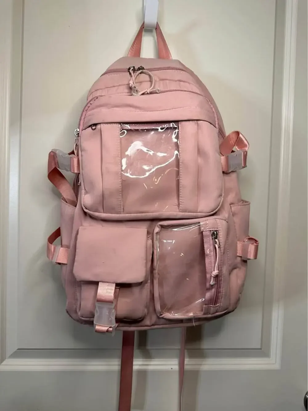 Pink Kawaii Customizable Backpack 22L 10 Pockets Padded Laptop Sleeve School Kid